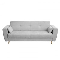 Canapea SIENA extensibila, 3 locuri, cu arcuri si lada depozitare, gri deschis, 230x87x92 cm - 1