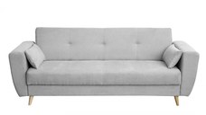 Canapea SIENA extensibila, 3 locuri, cu arcuri si lada depozitare, gri deschis, 230x87x92 cm