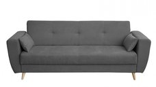 Canapea SIENA extensibila, 3 locuri, cu arcuri si lada depozitare, gri inchis, 230x87x92 cm
