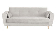 Canapea SIENA I extensibila, 3 locuri, cu arcuri si lada depozitare, bej deschis, 225x85x95 cm