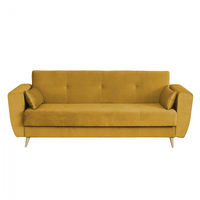 Canapea SIENA I extensibila, 3 locuri, cu arcuri si lada depozitare, galben, 225x85x95 cm - 1