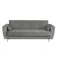 Canapea SIENA I extensibila, 3 locuri, cu arcuri si lada depozitare, gri deschis, 225x85x95 cm - 1