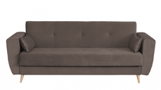 Canapea SIENA I extensibila, 3 locuri, cu arcuri si lada depozitare, maro, 225x85x95 cm