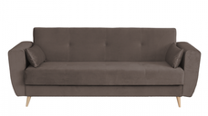 Canapea SIENA I extensibila, 3 locuri, cu arcuri si lada depozitare, maro, 225x85x95 cm