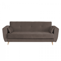 Canapea SIENA I extensibila, 3 locuri, cu arcuri si lada depozitare, maro, 225x85x95 cm - 1