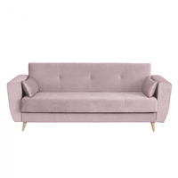 Canapea SIENA I extensibila, 3 locuri, cu arcuri si lada depozitare, roz pudra, 225x85x95 cm - 1