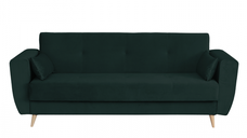 Canapea SIENA I extensibila, 3 locuri, cu arcuri si lada depozitare, verde smarald, 225x85x95 cm