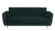 Canapea SIENA I extensibila, 3 locuri, cu arcuri si lada depozitare, verde smarald, 225x85x95 cm