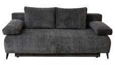 Canapea TIME NEW extensibila, 3 locuri, cu arcuri si lada depozitare, gri inchis, 200x100x90 cm
