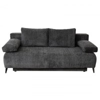 Canapea TIME NEW extensibila, 3 locuri, cu arcuri si lada depozitare, gri inchis, 200x100x90 cm - 1