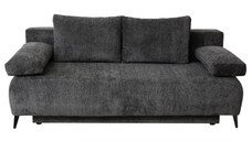 Canapea TIME NEW extensibila, 3 locuri, cu arcuri si lada depozitare, gri inchis, 200x100x90 cm