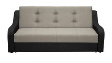 Canapea VALY extensibila, 3 locuri, cu lada depozitare, negru + nisip, 215x90x95 cm