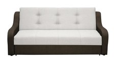 Canapea VALY II extensibila, 3 locuri, cu lada depozitare, maro inchis + gri deschis, 215x90x95 cm