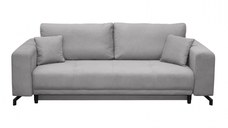 Canapea VEGA POINT extensibila, 3 locuri, cu arcuri si lada depozitare, bej, 237x110x73 cm