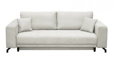 Canapea VEGA POINT extensibila, 3 locuri, cu arcuri si lada depozitare, crem, 237x110x73 cm