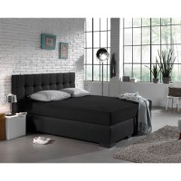 Cearsaf de pat dublu cu elastic Enkel, 140 x 200, negru - 1