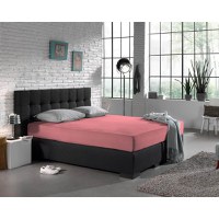 Cearsaf de pat dublu cu elastic Enkel, 140 x 200, roz - 1