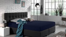 Cearsaf de pat dublu cu elastic Enkel, 160 180 x 200 cm, indigo