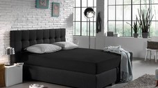Cearsaf de pat dublu cu elastic Enkel, 160 180 x 200, negru