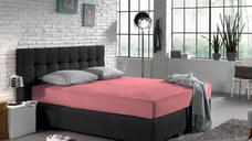 Cearsaf de pat dublu cu elastic Enkel, 160 180 x 200, roz