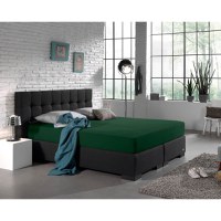 Cearsaf de pat dublu cu elastic Enkel, 160 180 x 200, verde - 1