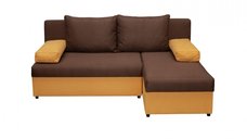Coltar ANA extensibil, cu lada depozitare, colt interschimbabil, galben + maro, 200x140x83 cm