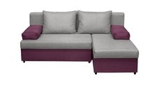 Coltar ANA extensibil, cu lada depozitare, colt interschimbabil, mov + gri deschis, 200x140x83 cm