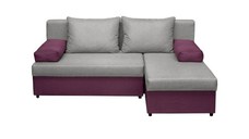 Coltar ANA extensibil, cu lada depozitare, colt interschimbabil, mov + gri deschis, 200x140x83 cm