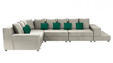 Coltar BIANCA modular, crem + verde, 250x390x80 cm