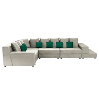Coltar BIANCA modular, crem + verde, 250x390x80 cm - 1