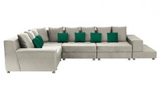 Coltar BIANCA modular, crem + verde, 250x390x80 cm