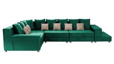 Coltar BIANCA modular, verde + crem, 250x390x80 cm