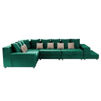 Coltar BIANCA modular, verde + crem, 250x390x80 cm - 1