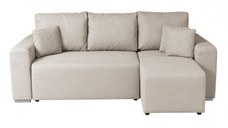 Coltar Canapea BEGA B extensibil, cu arcuri si lada depozitare, colt interschimbabil, bej, 240x153x80 cm