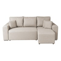 Coltar Canapea BEGA B extensibil, cu arcuri si lada depozitare, colt interschimbabil, bej, 240x153x80 cm - 1