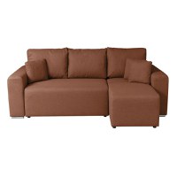 Coltar Canapea BEGA B extensibil, cu arcuri si lada depozitare, colt interschimbabil, caramiziu, 240x153x80 cm - 1