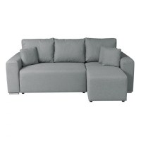 Coltar Canapea BEGA B extensibil, cu arcuri si lada depozitare, colt interschimbabil, gri deschis, 240x153x80 cm - 1