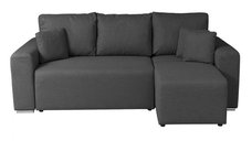Coltar Canapea BEGA B extensibil, cu arcuri si lada depozitare, colt interschimbabil, gri inchis, 240x153x80 cm