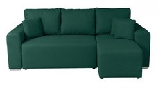 Coltar Canapea BEGA B extensibil, cu arcuri si lada depozitare, colt interschimbabil, verde inchis, 240x153x80 cm
