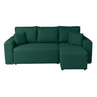 Coltar Canapea BEGA B extensibil, cu arcuri si lada depozitare, colt interschimbabil, verde inchis, 240x153x80 cm - 1