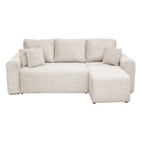 Coltar Canapea BEGA extensibil, cu arcuri si lada depozitare, colt interschimbabil, bej, 240x153x80 cm - 1