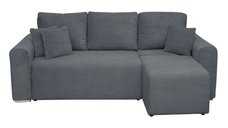Coltar Canapea BEGA extensibil, cu arcuri si lada depozitare, colt interschimbabil, gri inchis, 240x153x80 cm