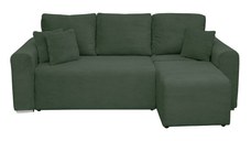 Coltar Canapea BEGA extensibil, cu arcuri si lada depozitare, colt interschimbabil, verde smarald, 240x153x80 cm
