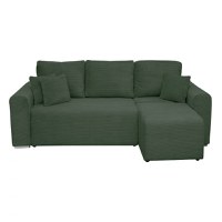 Coltar Canapea BEGA extensibil, cu arcuri si lada depozitare, colt interschimbabil, verde smarald, 240x153x80 cm - 1