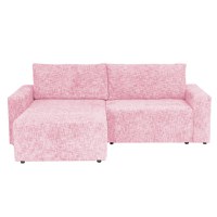 Coltar DALLAS ONE extensibil, cu lada depozitare, colt interschimbabil, roz, 258x173x90 cm - 1