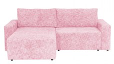 Coltar DALLAS ONE extensibil, cu lada depozitare, colt interschimbabil, roz, 258x173x90 cm