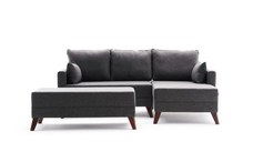 Coltar extensibil BELLA, colt dreapta, antracit, 205x81x85 cm