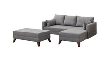 Coltar extensibil BELLA, colt dreapta, gri, 205x140x85 cm