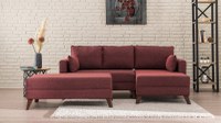 Coltar extensibil BELLA, colt dreapta, rosu claret, 205x140x85 cm - 1