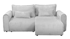 Coltar extensibil BELLAGIO, gri deschis, cu arcuri si lada depozitare, colt interschimbabil, dimensiuni 250x125 165x95 cm